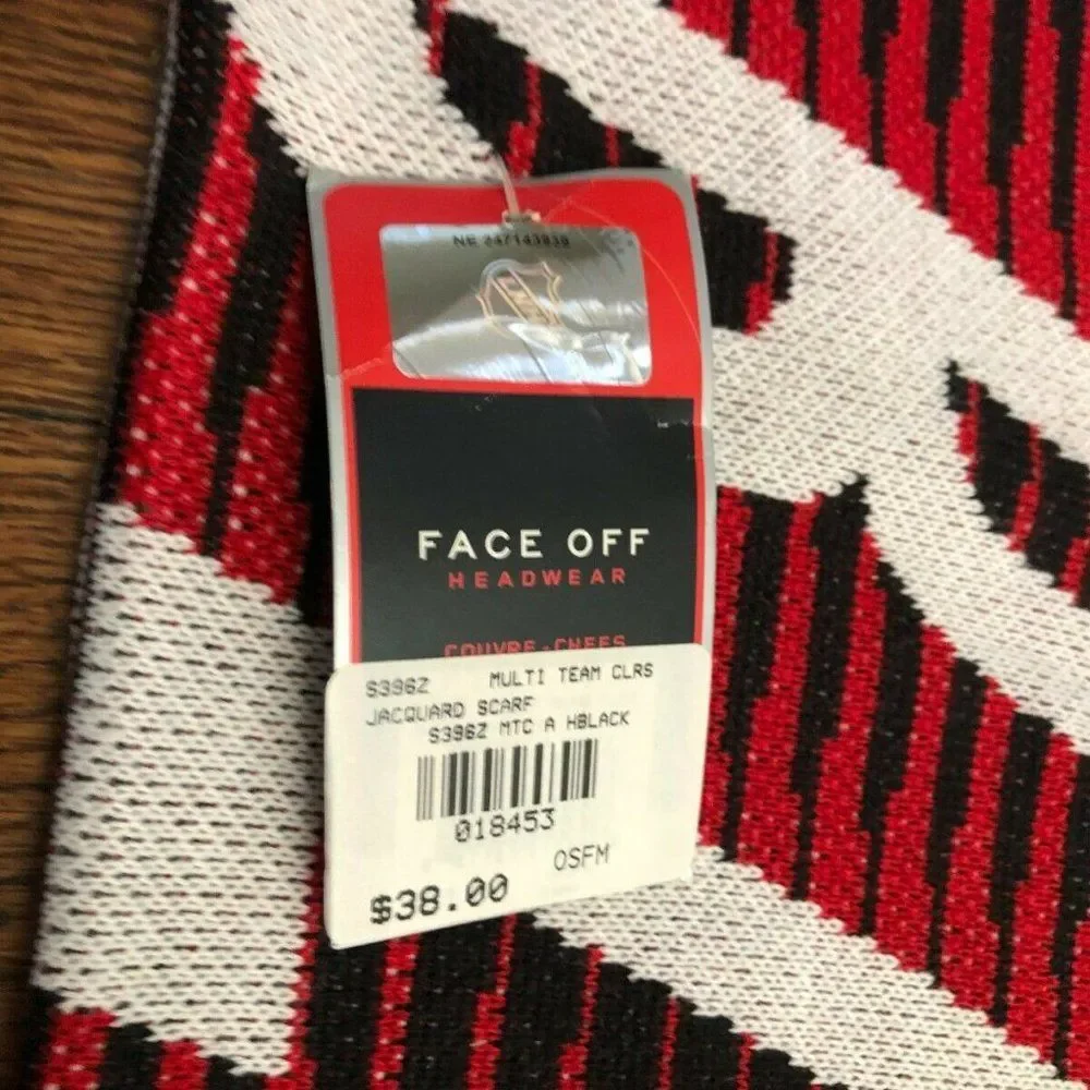 Unisex Chicago Blackhawks Hockey Reebok Face Off Collection Jacquard Scarf NWT